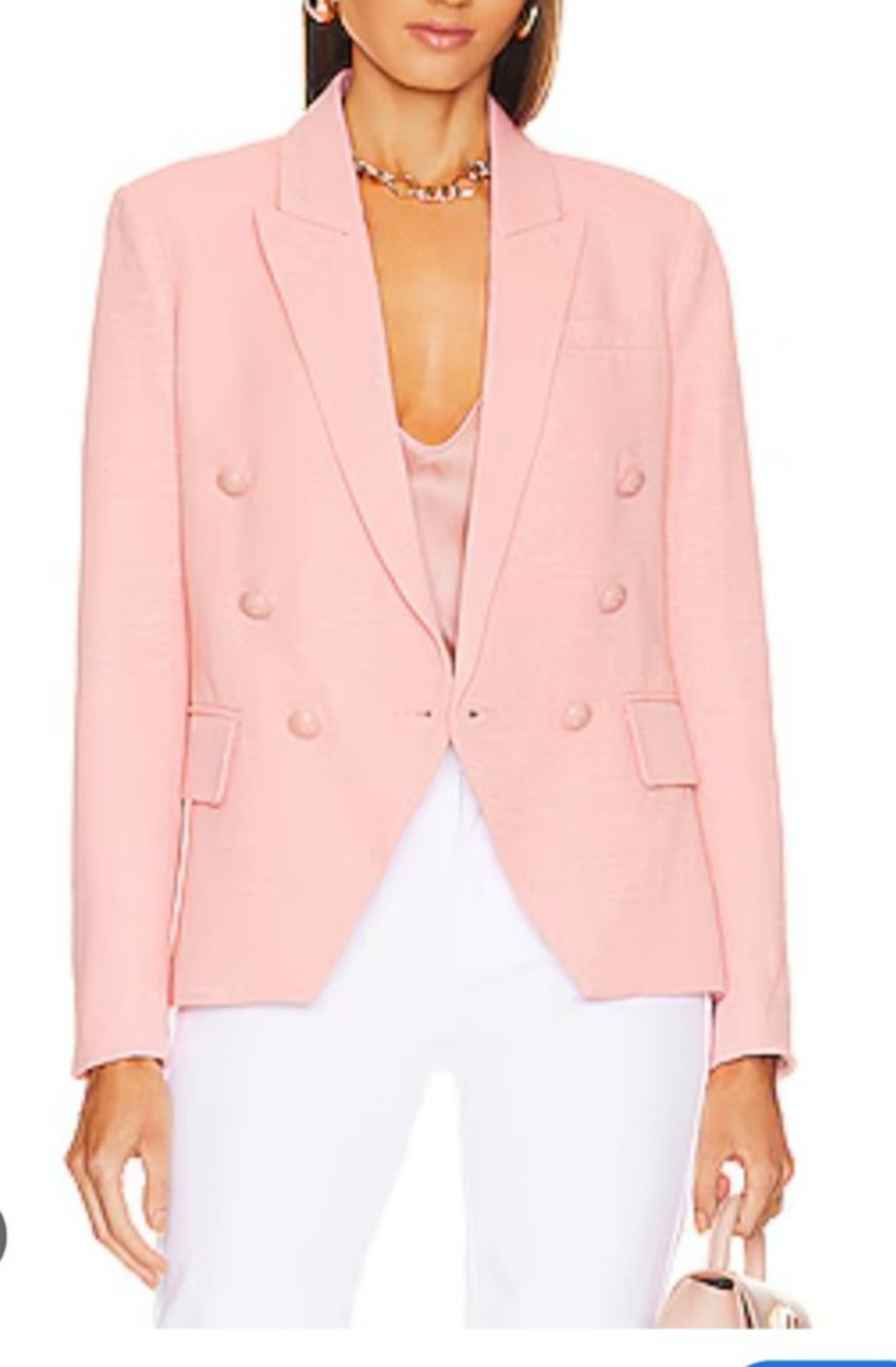 L'agence Pink Kenzo Double Breasted Blazer 6 New Old Money Quiet Luxury Classic